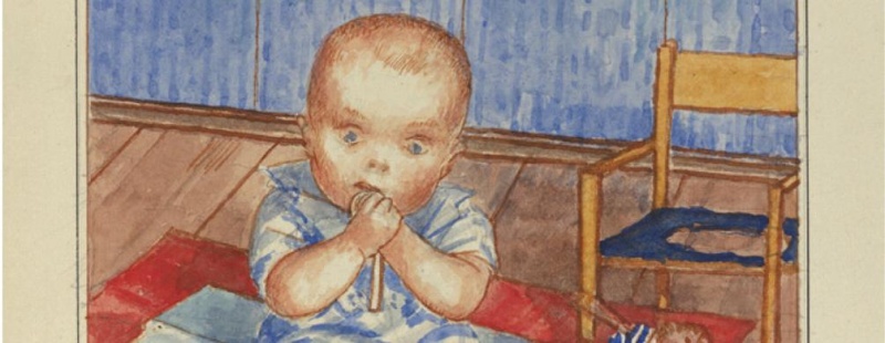Обложка: Ребенок на ковре. Эскиз илл. к книге «Дитя», 1927 