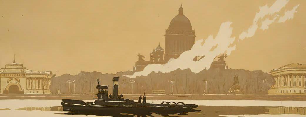 Обложка: Станислав Вихарев (1924-1981). «На Неве» (1959)