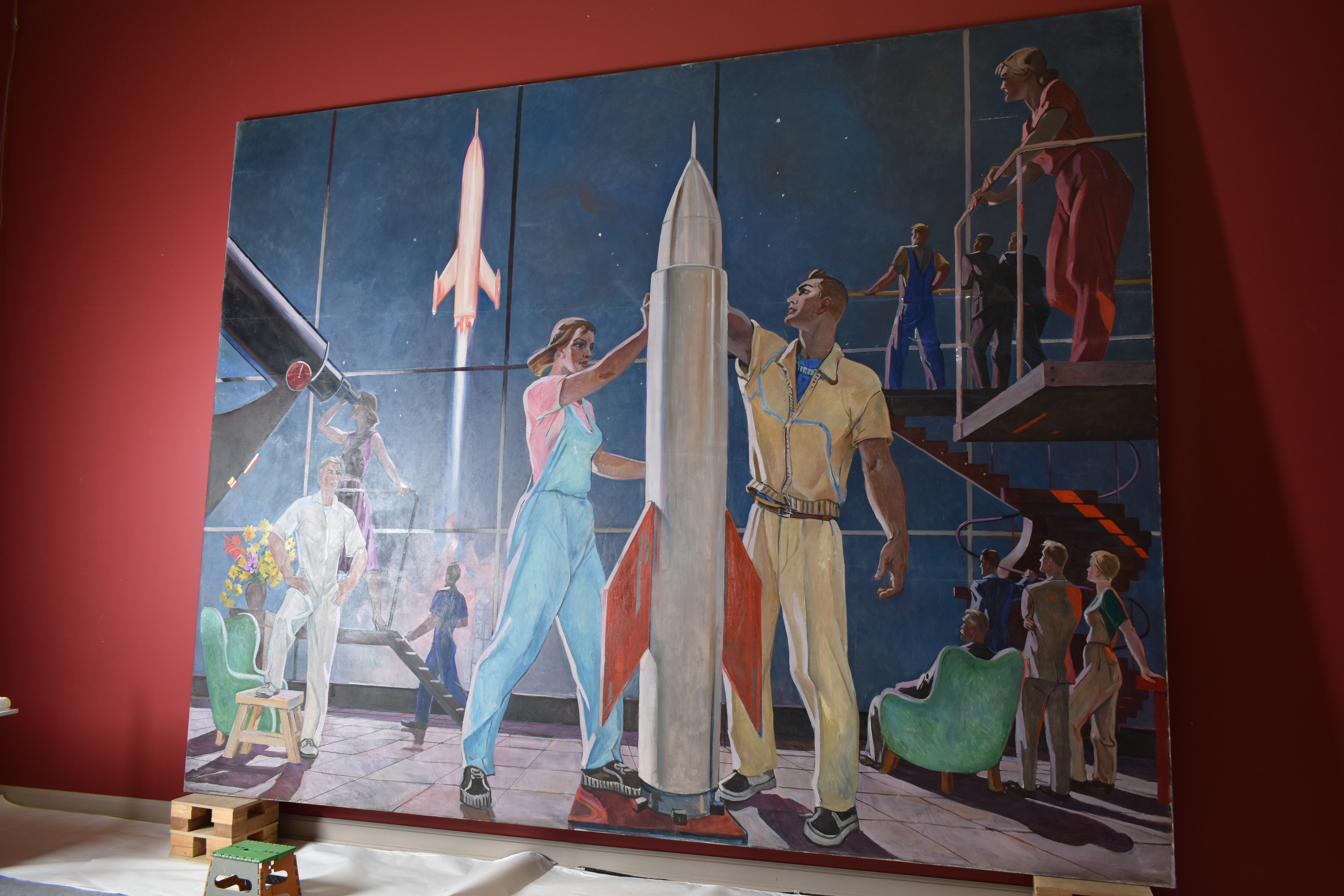 В Русском музее представят отреставрированных  «Покорителей космоса» Дейнеки 5