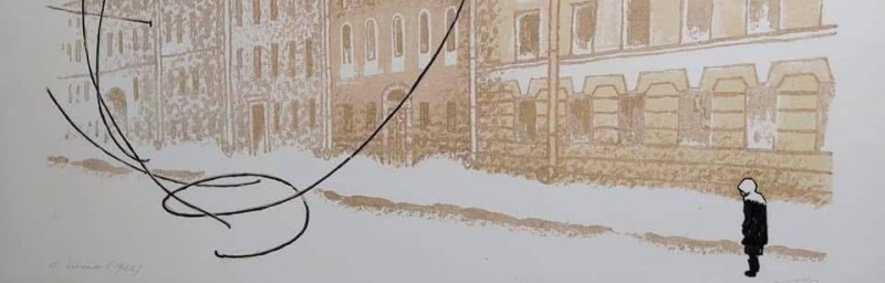 Обложка: Валентин Бродский (1905-1981). «В блокаду. 1942» (1967). Обложка: Валентин Бродский (1905-1981). «В блокаду. 1942» (1967).