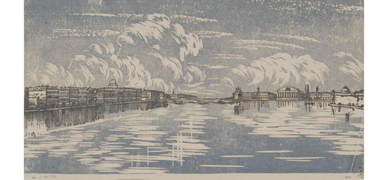 Обложка: А. П. Остроумова-Лебедева (1871 – 1955). «Ленинград. Вид с Троицкого моста» (1926). Бумага, ксилография, цветная линогравюра. Виртуальный Русский музей. Обложка: А. П. Остроумова-Лебедева (1871 – 1955). «Ленинград. Вид с Троицкого моста» (1926). Бумага, ксилография, цветная линогравюра. Виртуальный Русский музей.