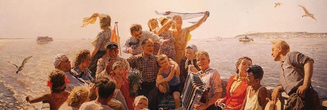 Обложка: Алексей Варламов «По Волге широкой» (1954).