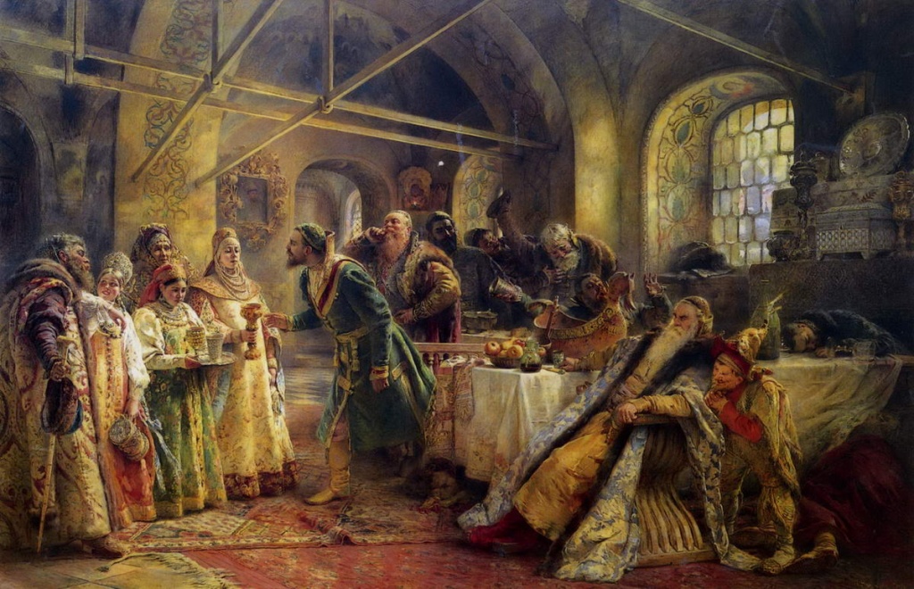 Константин Маковский «Поцелуйный обряд» (1895 г.). Фото: rusmuseumvrm.ru. Правообладатель: Государственный Русский музей. К. Е. Маковский. «Поцелуйный обряд» (1895). Фото: rusmuseumvrm.ru