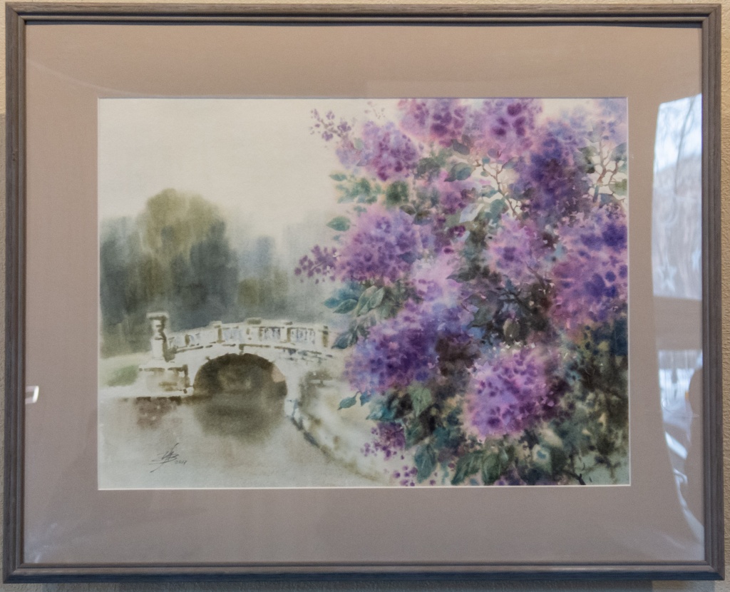 Ольга Ивлева «Серебристый день в Павловске» (2017). Бумага, акварель. Фото: Ирина Иванова.