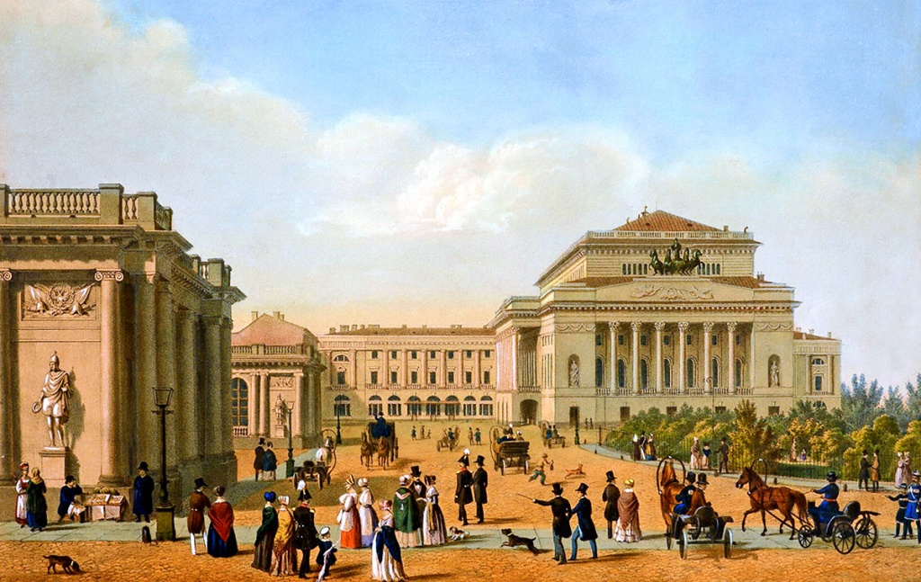 Фото: bestspb.ru / Александринский театр, 1840 г. Литография А. А. Беземана