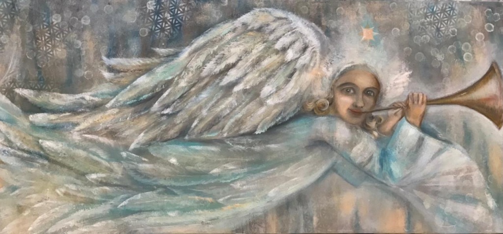 Ангел трубит в трубу. Автор: Людмила Морина.