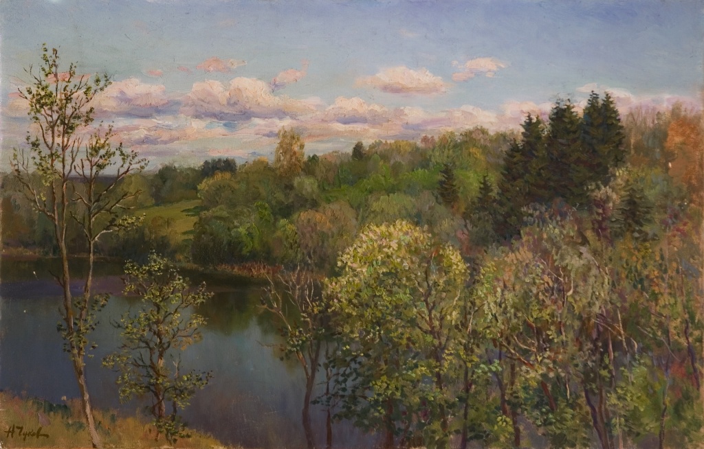 Озеро. Автор: Николай Чуков. Фотография картины из личного архива автора.