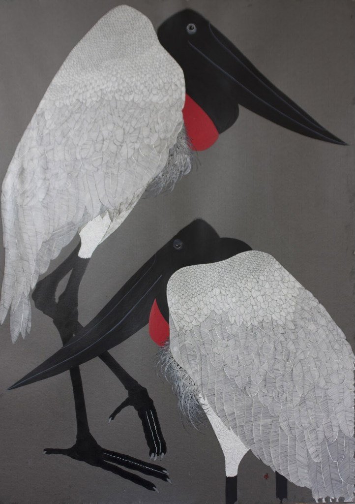 Автор: Ксения Лаврова. «Марабу». Акрил, тушь, перо, бумага. 2010