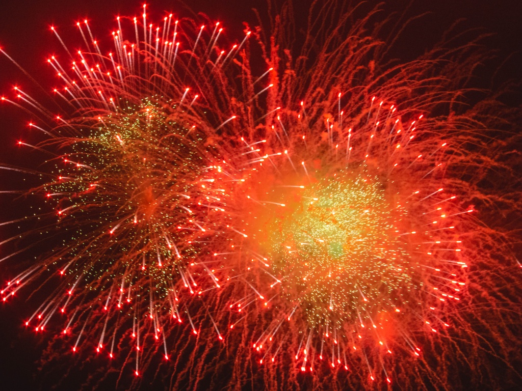  Праздничный салют ко Дню полного освобождения Ленинграда от фашистской блокады. Фото: Ирина Иванова.