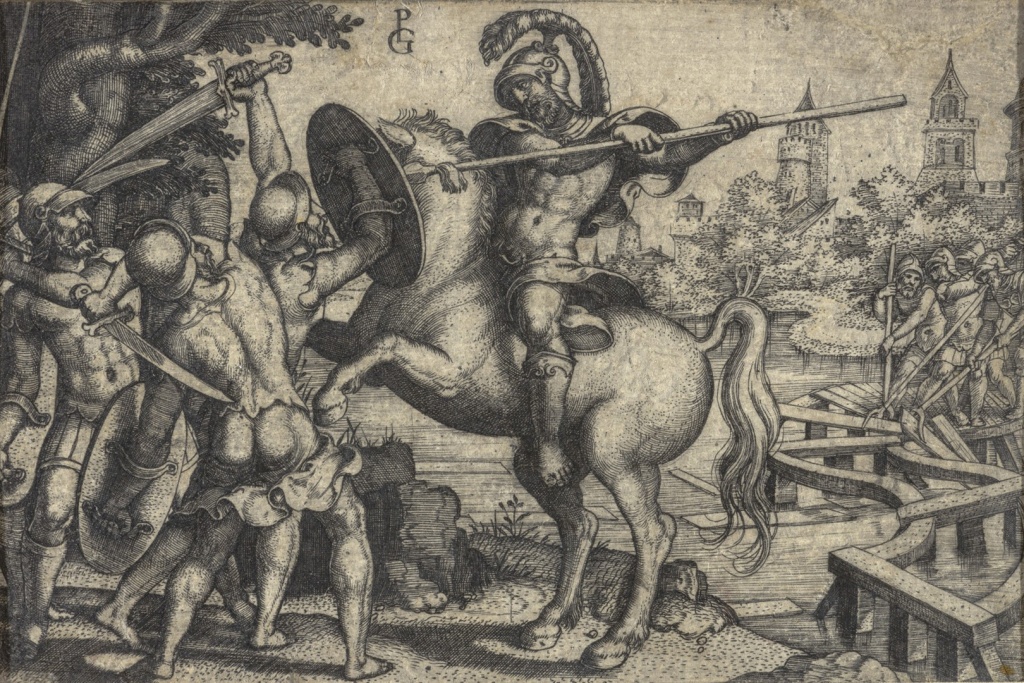 Георг Пенц. Гораций Коклес, защищающий мост. 1530–1540 годы.