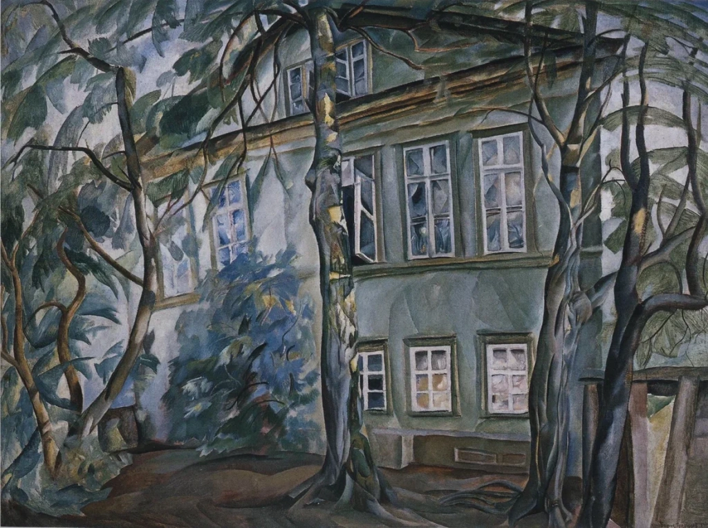Б. Григорьев. Дом под деревьями. 1918. Х.,м. 106.5 х 133. ГРМ..jpeg