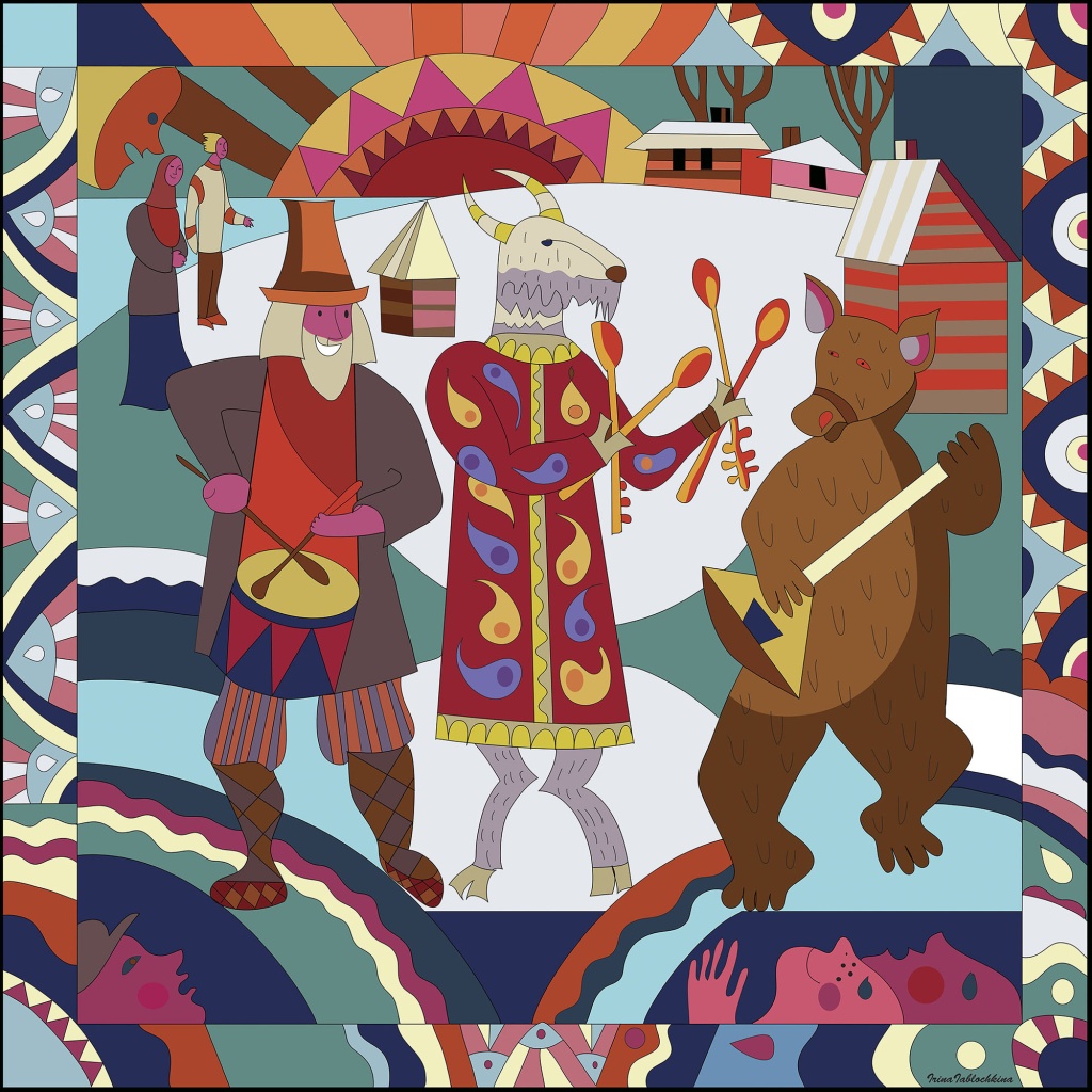 25_Ирина Яблочкина. Серия декоративных платков %U00ABЗимние праздники%U00BB. 1996-2020.jpg