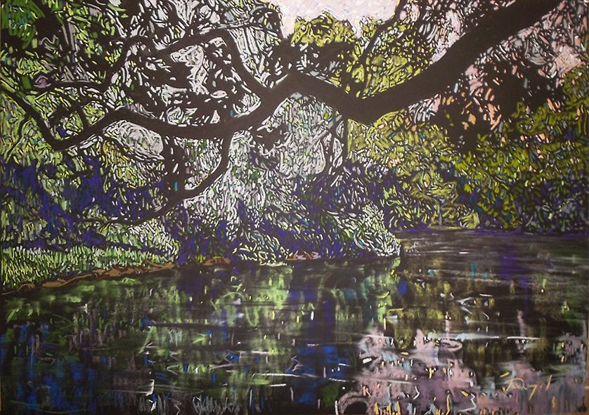 «Прохладное утро», 70х100, бумага, пастель, 2017. Автор: Сергей Белоусов 