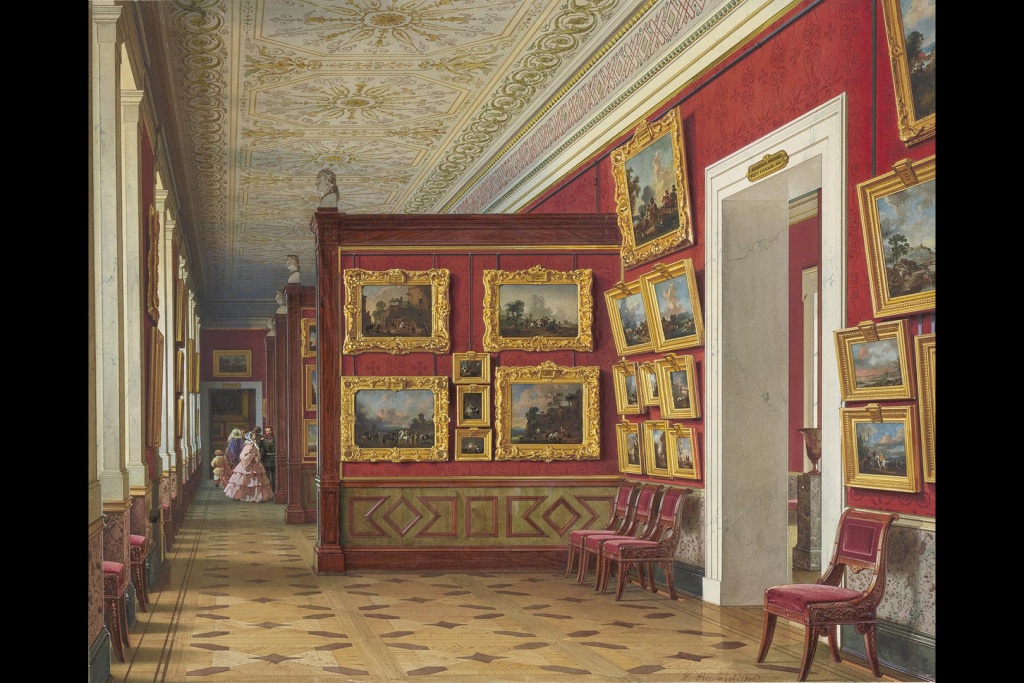 Луиджи Премацци (1814–1891). Зал картин фламандской школы в Новом Эрмитаже (1860). 