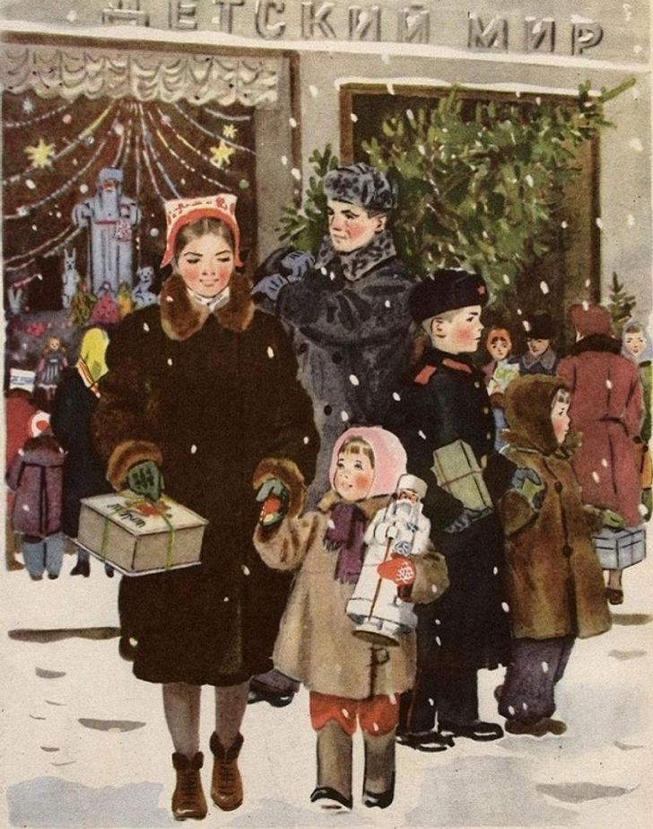 Т. Ерёмина «Предновогодние хлопоты», 1953 г.