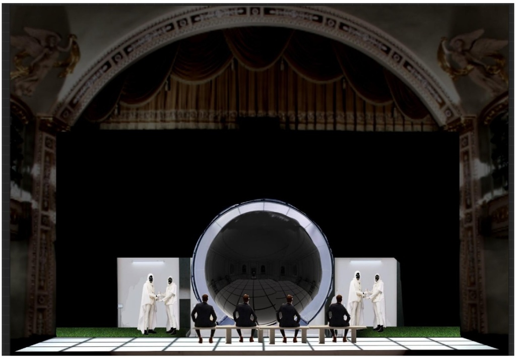  Эскиз декорации для спектакля. Предоставлено пресс-службой Санкт-Петербургского театра музыкальной комедии.