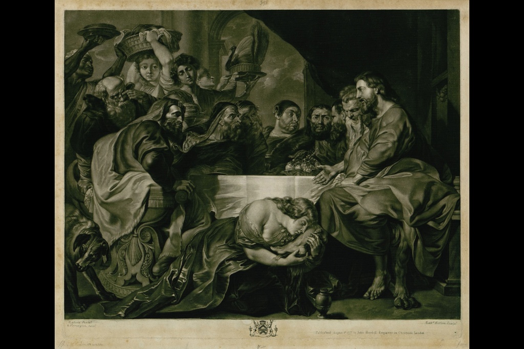 Ричард Ирлом по рисунку Джорджа Фарингтона с живописного оригинала Питера Пауля Рубенса Пир у Симона Фарисея. Лист из издания «Галереи Уолпола». 1 августа 1777 (дата публикации). Ричард Ирлом по рисунку Джорджа Фарингтона с живописного оригинала Питера Пауля Рубенса Пир у Симона Фарисея. Лист из издания «Галереи Уолпола». 1 августа 1777 (дата публикации).