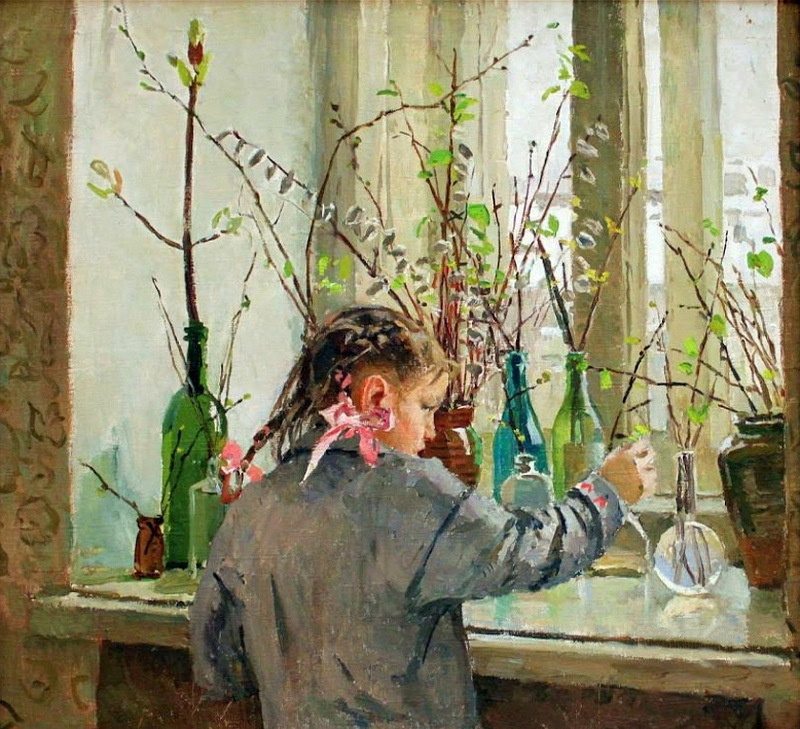 Т. Н. Яблонская. На окне весна. 1954