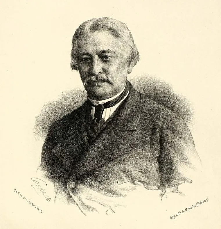 Портрет Андрея Краевского. Иллюстрация из книги: «Портретная галерея русских деятелей» (1869). Правообладатель: Государственная публичная историческая библиотека.