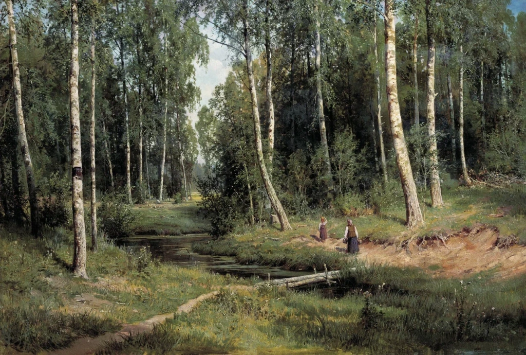 И.И. Шишкин. Ручей в березовом лесу. 1883. 