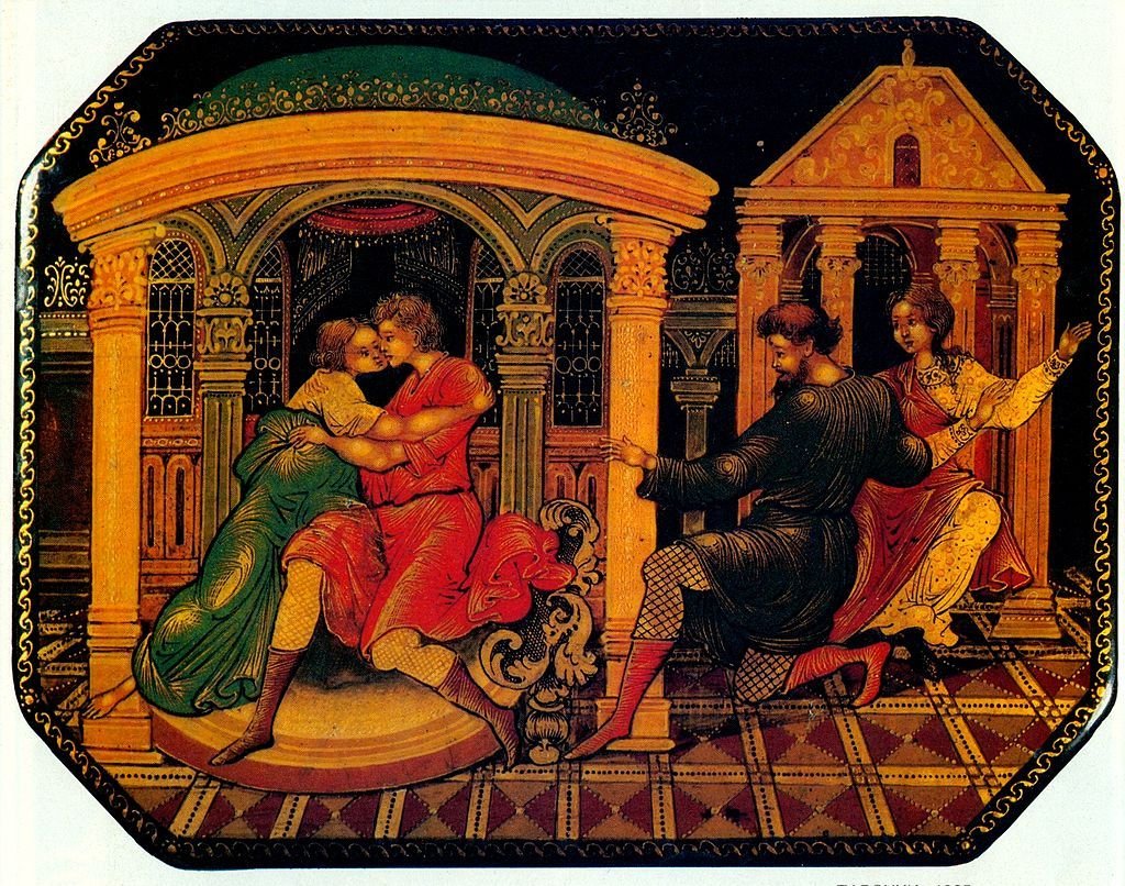 Парочки (1925). Автор: Иван Иванович Голиков, основатель Артели древней живописи Парочки (1925). Автор: Иван Иванович Голиков, основатель Артели древней живописи
