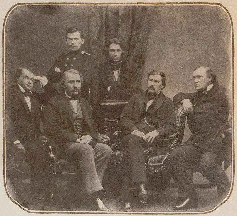 Автор: С.Л. Левицкий. Группа сотрудников журнала «Современник». 1856 г.. Из фондов Музея-усадьбы Л.Н. Толстого «Ясная Поляна» / vk.com/yaspol
