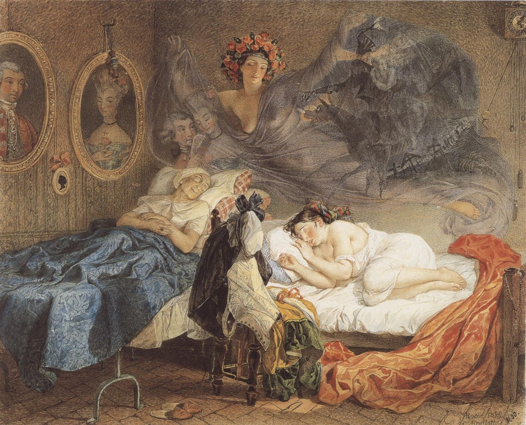 Карл Брюллов. Сон бабушки и внучки. 1829.