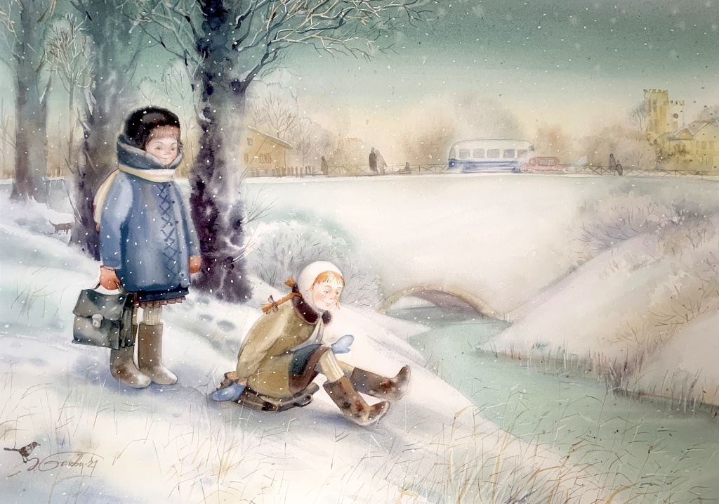 Елена Белова. «Дорога в школу» (2022). Фото: пресс-служба СПБ СХ.