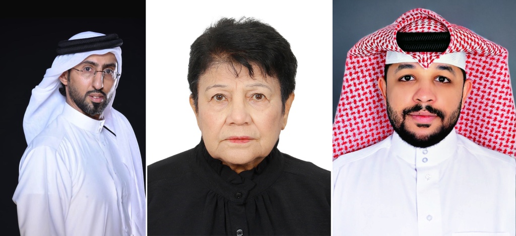 Слева направо: Режиссер Абдалла Аль-Бакри, режиссер Амин Калтум, руководитель делегации Хамад аль Хайям. Правообладатель: театр «Гильгамеш».