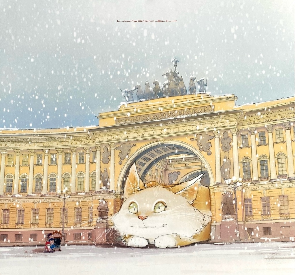 «Кот Аркадий наблюдает за снегом». Источник: vk.com/moozoriki. Правообладатель: Людмила Чувиляева. Кот Аркадий наблюдает за снегом.jpg