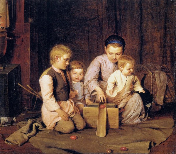 Николай Кошелев «Дети, катающие пасхальные яйца» (1855 г.). Правообладатель: Государственный русский музей. Николай Кошелев. «Дети, катающие пасхальные яйца» (1855). Правообладатель: Государственный русский музей.