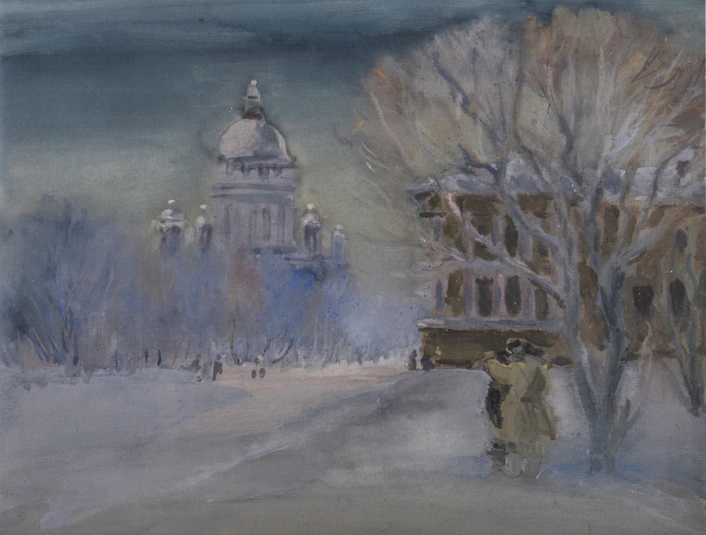 В. Пакулин. Ленинград. 1942, бумага, гуашь. Фото: пресс-служба Русского музея.