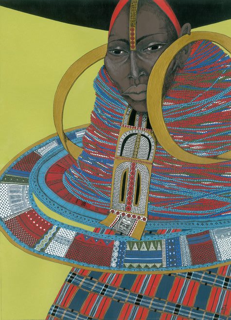 Автор: Ксения Лаврова. «Царица Савская». 50х80 см. Акрил, тушь, перо, бумага. 2012