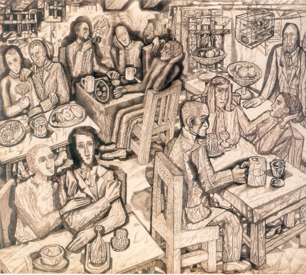 П.Н.Филонов. Кабачок. 1924. Бумаг7а, тушь, перо, кисть, графитный карандаш.
