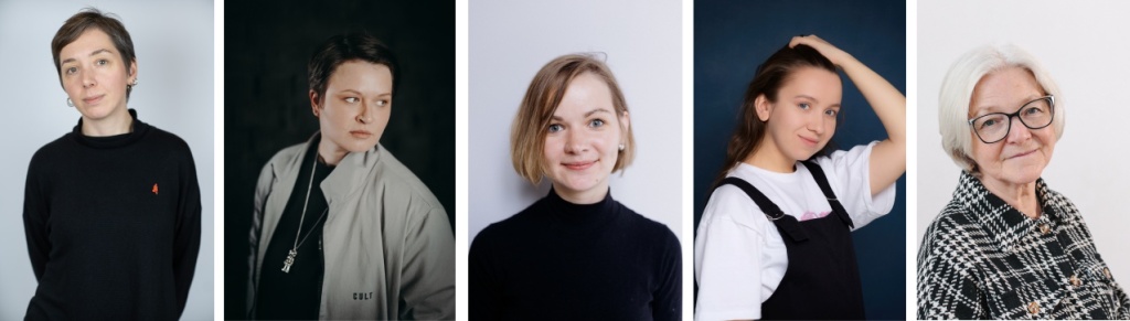 Слева направо: Юлия Паскевич («AdVita»), Ольга Фоминых («Аутсайдервиль»), Анна Иванова («Простые вещи»), Лиза Казарина(«Точка опоры»), Мария Островская («Перспективы»).