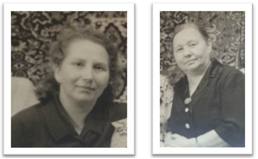 Слева: Мария Семёновна Кирсанова (Соколова) (1921 –2008). Справа: Прасковья Семёновна Смирнова (Соколова) (1905 – 1984). ИЗ личного архива Светланы Клевцовой.