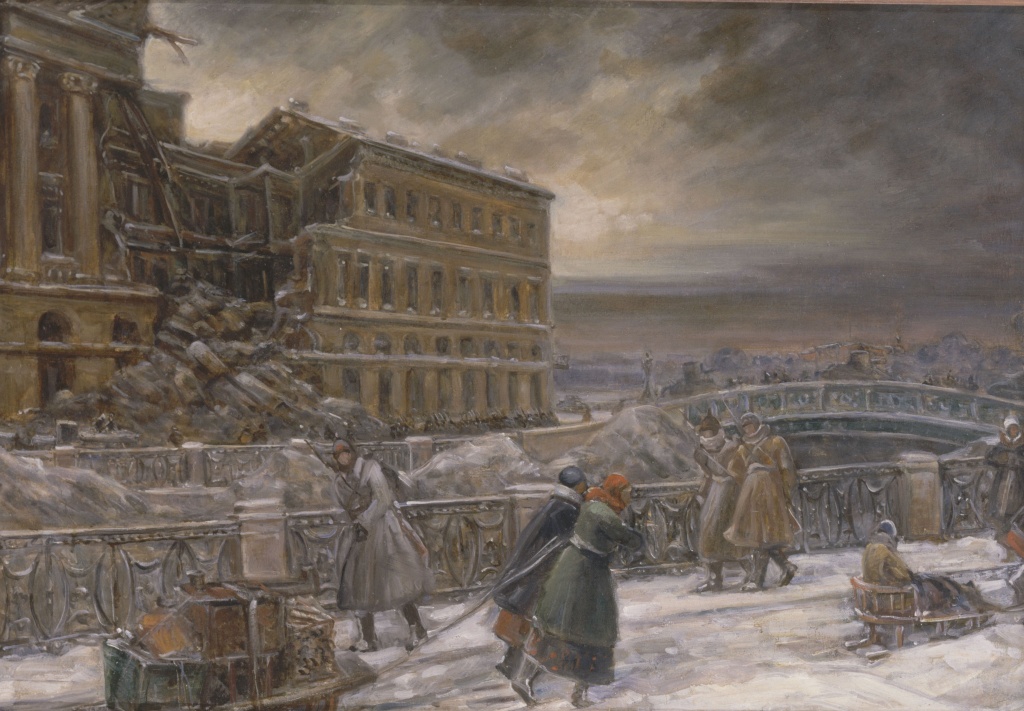Василий Кучумов. У Марсова поля. 1942. 