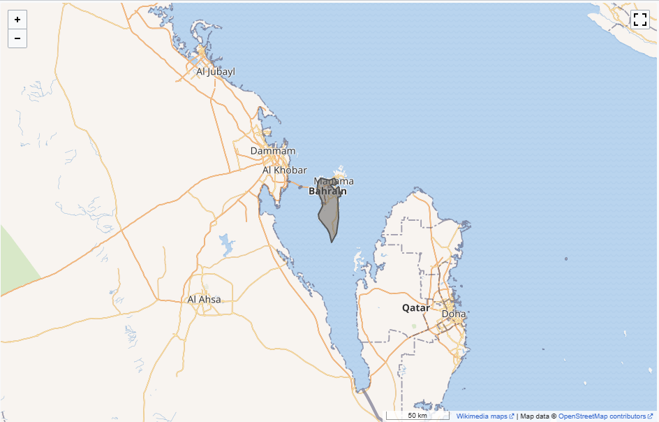Карта Бахрейна. Фото: Wikimedia Commons.