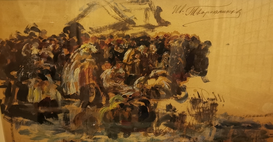 Толпа. Этюд. 1900-е. Бумага, масло. ГРМ Толпа. Этюд. 1900-е. Бумага, масло. ГРМ