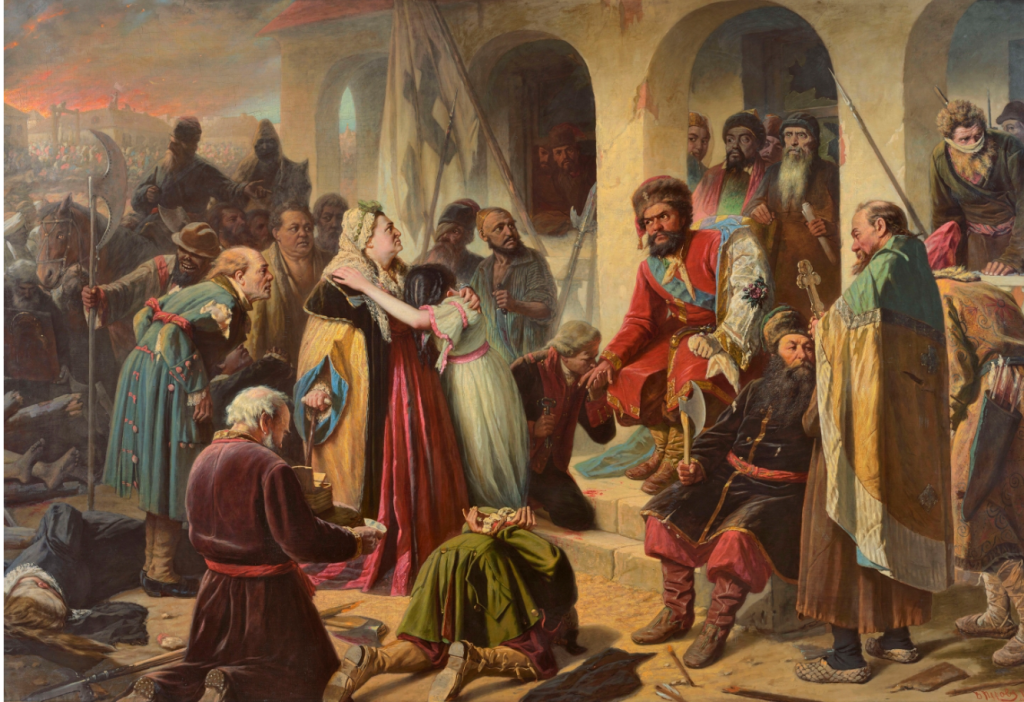 Василий Перов «Суд Пугачева», 1879. Находится в Михайловском дворце, зал 18. Фото: Русский музей, rusmuseumvrm.ru.