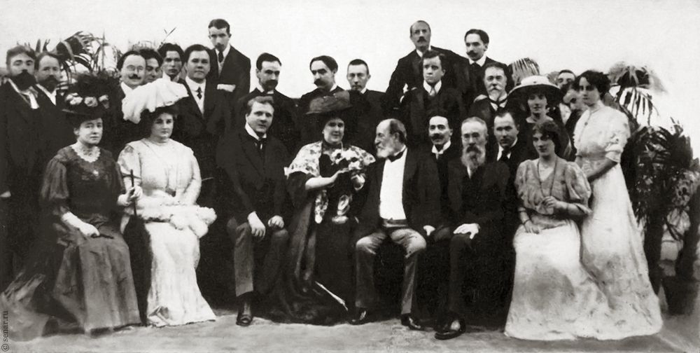 Участники «Русских исторических концертов в Париже» в гостях у композитора Камиля Сен-Санса, Париж, 1907 год / dlib.rsl.ru