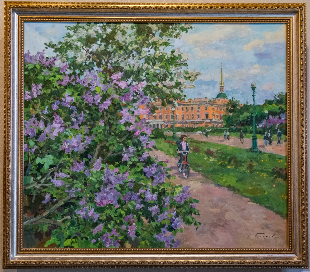 Павел Еськов «Марсово поле. Сирень цветет» (2021). Холст, масло. Фото: Ирина Иванова.