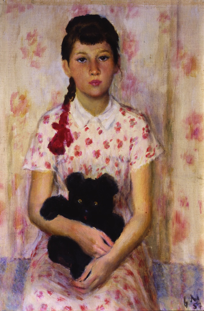 Девочка с медвежонком. 1957. Девочка с медвежонком. 1957.