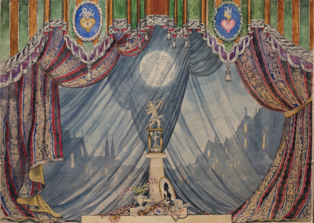 О. Клевер. Эскиз театрального занавеса, 1943. О. Клевер. Эскиз театрального занавеса, 1943.