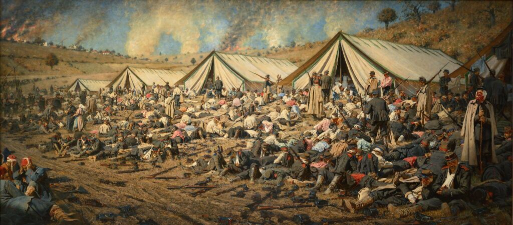 «После атаки. Перевязочный пункт под Плевной». Правообладатель: Государственная Третьяковская галерея. После атаки. Перевязочный пункт под Плевной. Правообладатель: Государственная Третьяковская галерея.