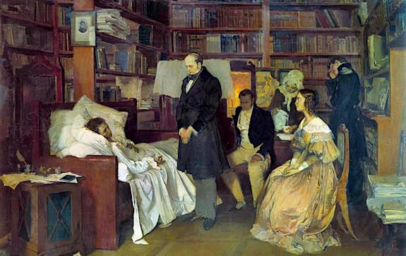 Картина Дмитрия Белюкина "Смерть Пушкина", 1985-1986