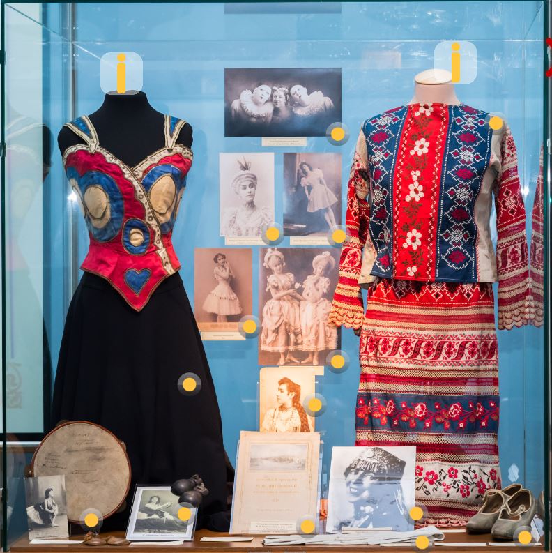 В двух виртуальных выставочных залах представлены предметы из коллекции Кабинета истории русского балета.