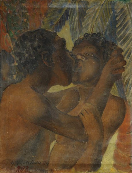 Кузьма Петров-Водкин «Поцелуй» (1907 г.). Фото: rusmuseumvrm.ru. Правообладатель: Государственный Русский музей. К. С. Петров-Водкин. «Поцелуй» (1907). Фото: rusmuseumvrm.ru
