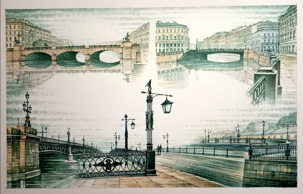 Художник изображает архитектуру города. Художник изображает архитектуру города.