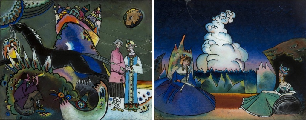 Слева: «Золотое облако». Справа: «Белое облако». 1918 г. Фото: www.wassilykandinsky.ru